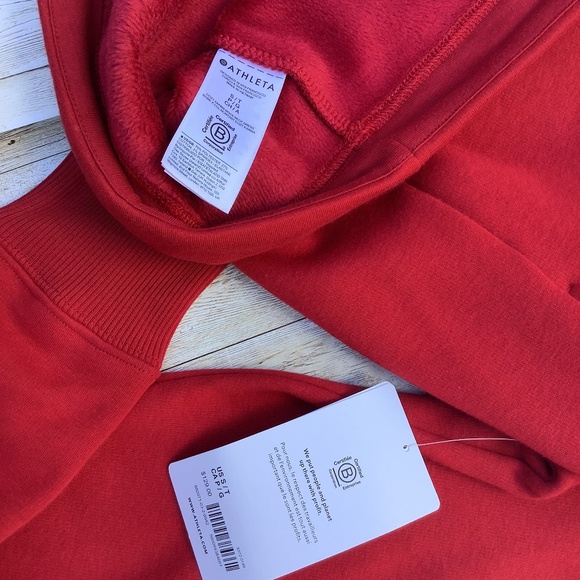 NWT Athleta Cozy Karma Asym Tunic Sweatshirt Dress size S Small Tall Red - Picture 12 of 15